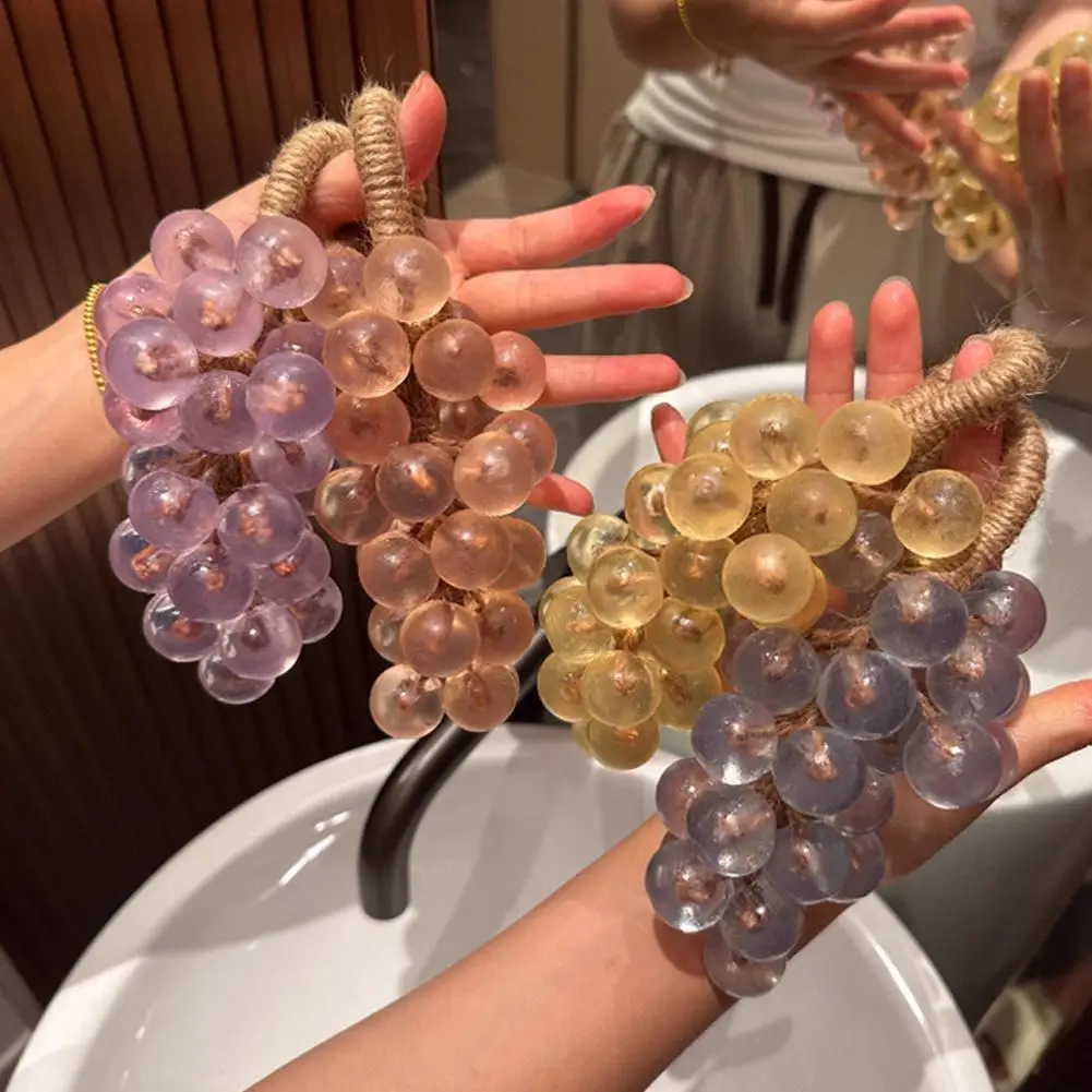 Grape-Shaped Handmade Soap on a Rope Fruity Scented Decorative Bath Bar for Body and Hands Creative Gift For Women Men