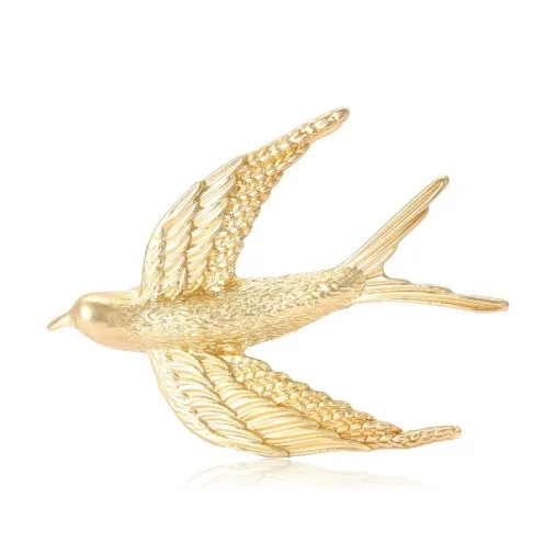 Enamel matte gold swallow brooch, fashionable clothing chest flower accessory brooch