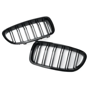 Double Slat Front Rim Grill cho BMW 5, F10, F11, F18, 2010-2017, Black Black, Dual Line Racing Grills 6 Lưới màu đen bán hàng chính - 2