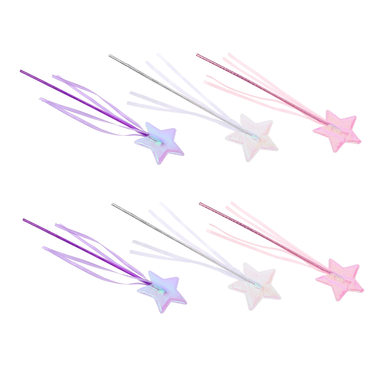 

6Pcs Star Fairy Princess Wand Soft Fabric Dress Up Prop Birthday Party Halloween Christmas Favor Fairy