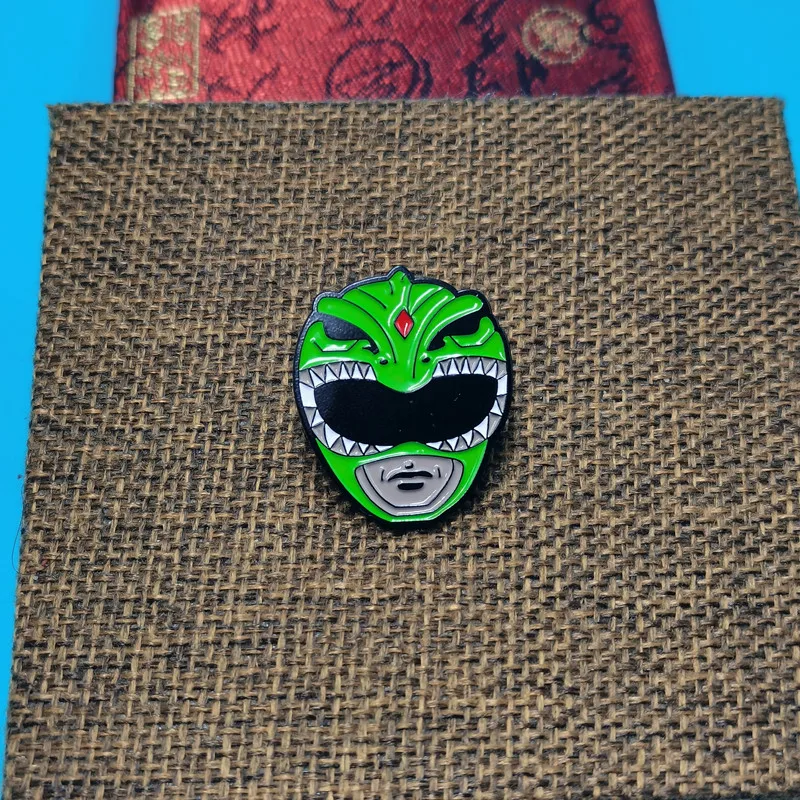 Power Dinosaur Rangers Enamel Pin Set Colorful Battle Suit Combat Helmet Lapel Badge Classic Anime Jewelry Collection Wholesale view 4