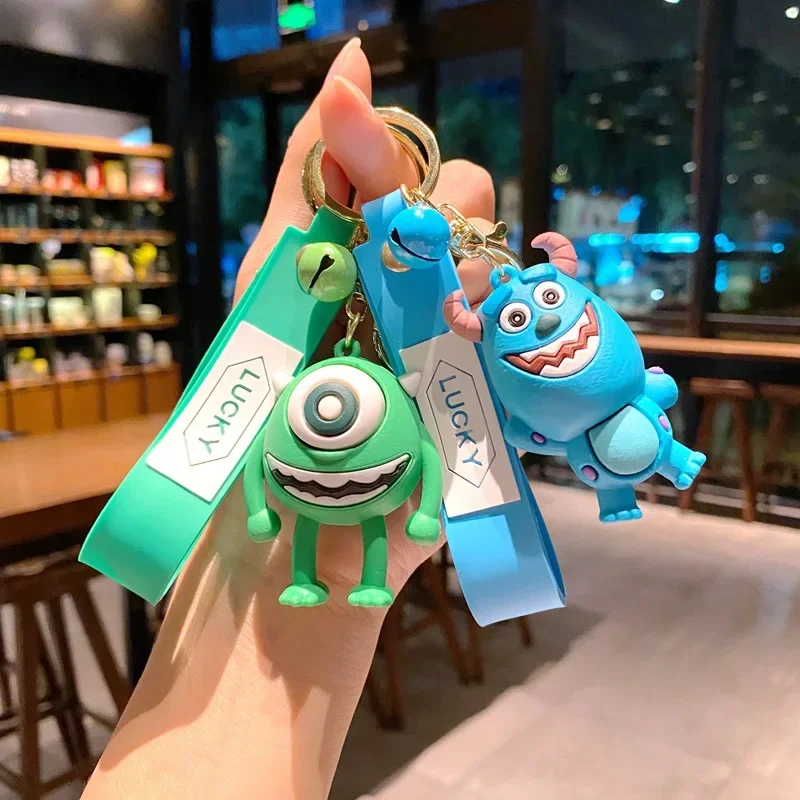 Disney Monsters University Big-eyed Furry Monster Keychain Student School Bag Doll Pendant Car Key Children's Daily Party Gift