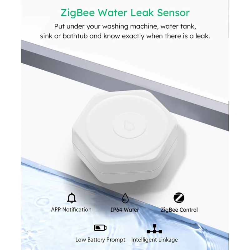 Tuya Zigbee Water Leakage Sensor Level Detector Protection Against Water Leaks Alarm System Via Smart Life App Control