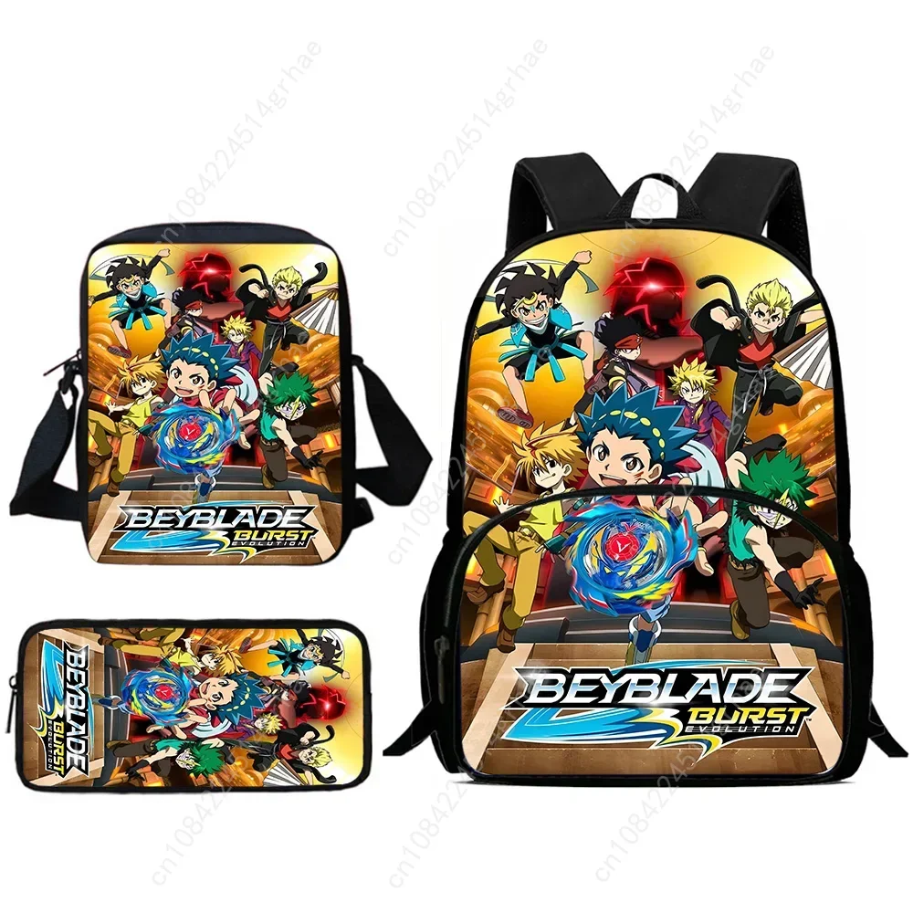 Ransel Anak Tas Bahu Anime Beyblades Tempat Pensil Tas Sekolah Kapasitas Besar untuk Anak Laki-laki Perempuan Hadiah Terbaik