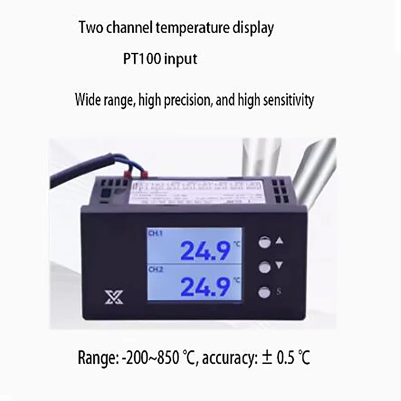 

Многоканальный дисплей температуры, двойной цифровой термометр, 2-контурный инструмент для промышленной проверки, Вход термистора PT100