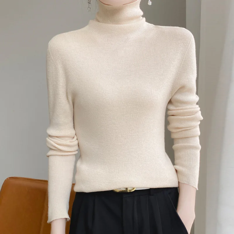 

2025 Autumn Winter Women's Long Sleeve Knit Sweater Fall Knitwear Clothing Slim Jumper Jersey Jacket for Women Pullovers