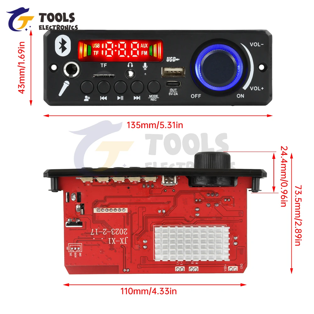 سيارة BT MP3 مكبر للصوت فك مجلس BT FM محلل شفرة سمعي 80 واط + 80 واط تيار مستمر 12 فولت للسيارات مع شاشة الكريستال السائل وجهاز التحكم عن بعد