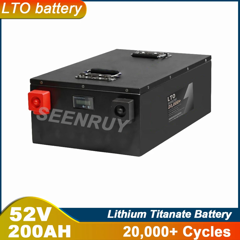 52V 200Ah LTO With Charger 50A 100A 150A 200A 250A Lithium Titanate Battery For Wind Power Station Energy Storage Home Solar