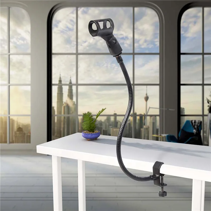 3X حامل ميكروفون مرن معقوفة مكتب حامل مشابك ميكروفون الذراع معدات تسجيل لاجتماع محاضرة بودكاست