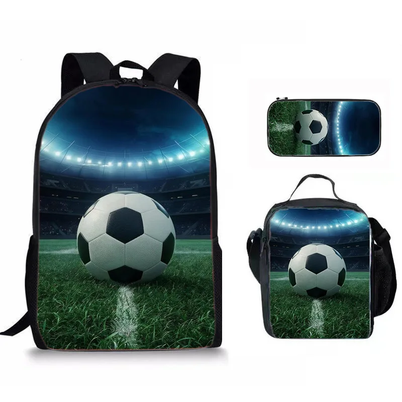 الهيب هوب شعبية مضحك جديد كرة القدم ثلاثية الأبعاد طباعة 3 قطعة/المجموعة التلميذ الحقائب المدرسية كمبيوتر محمول Daypack حقيبة الظهر Crossbody الغداء حقيبة مقلمة #2