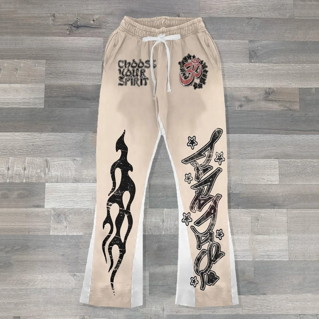 Y2k Pants For Men 3D Print Trousers Casual Sweatpants Mid Waist Sporty Female Clothes Streetwear Hip Hop Vintage Flared Pants