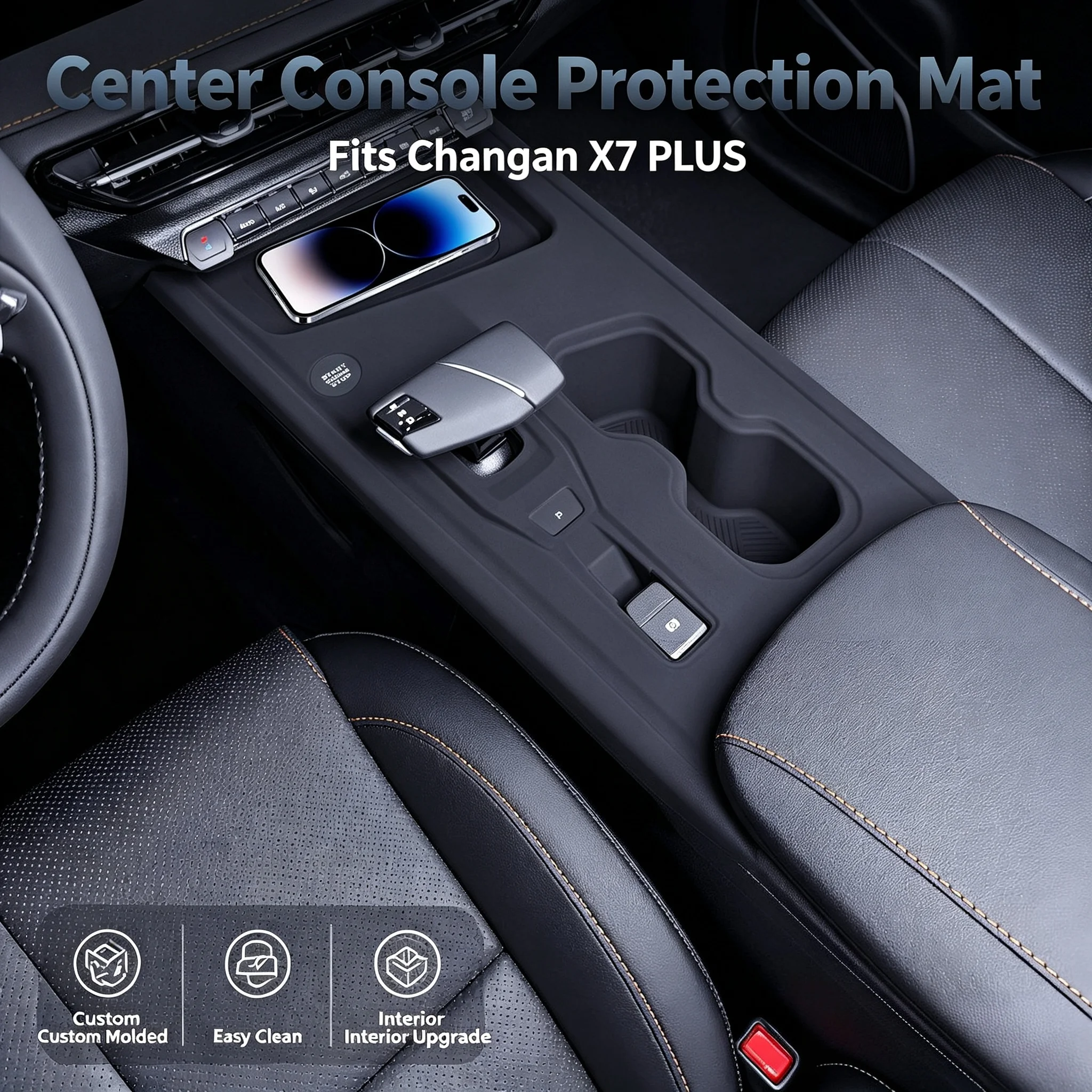 Washable Silicone Window Switch Mat For Changan X7 PLUS Anti-Slip Door Panel Button Cover Car Interior Accessories