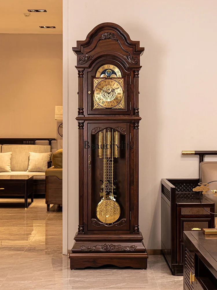 35-German Helmler floor clock living room Chinese retro European pendulum clock