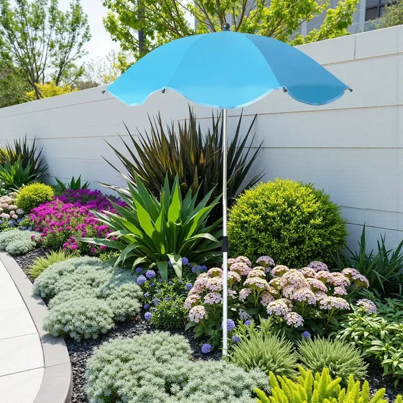 JMZ Plant Sunshade Umbrella Outdoor Garden Heat Insulation Silver Coated Aluminum Alloy Telescopic Insertion Small Fishing