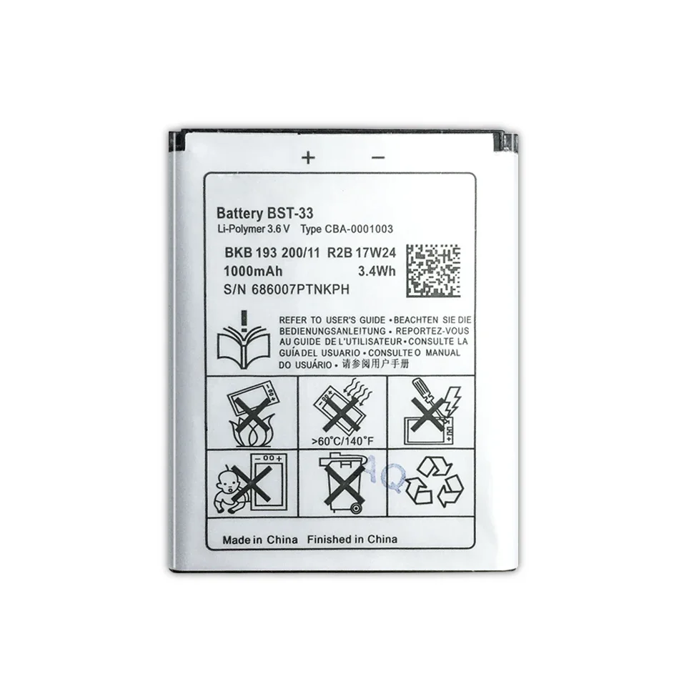 BST-33 Mobile Phone Batteries For Sony Ericsson W205 W300 W300i W302 W395 W595 W595a W610 W610i W660 W705 W705u Portable Battery