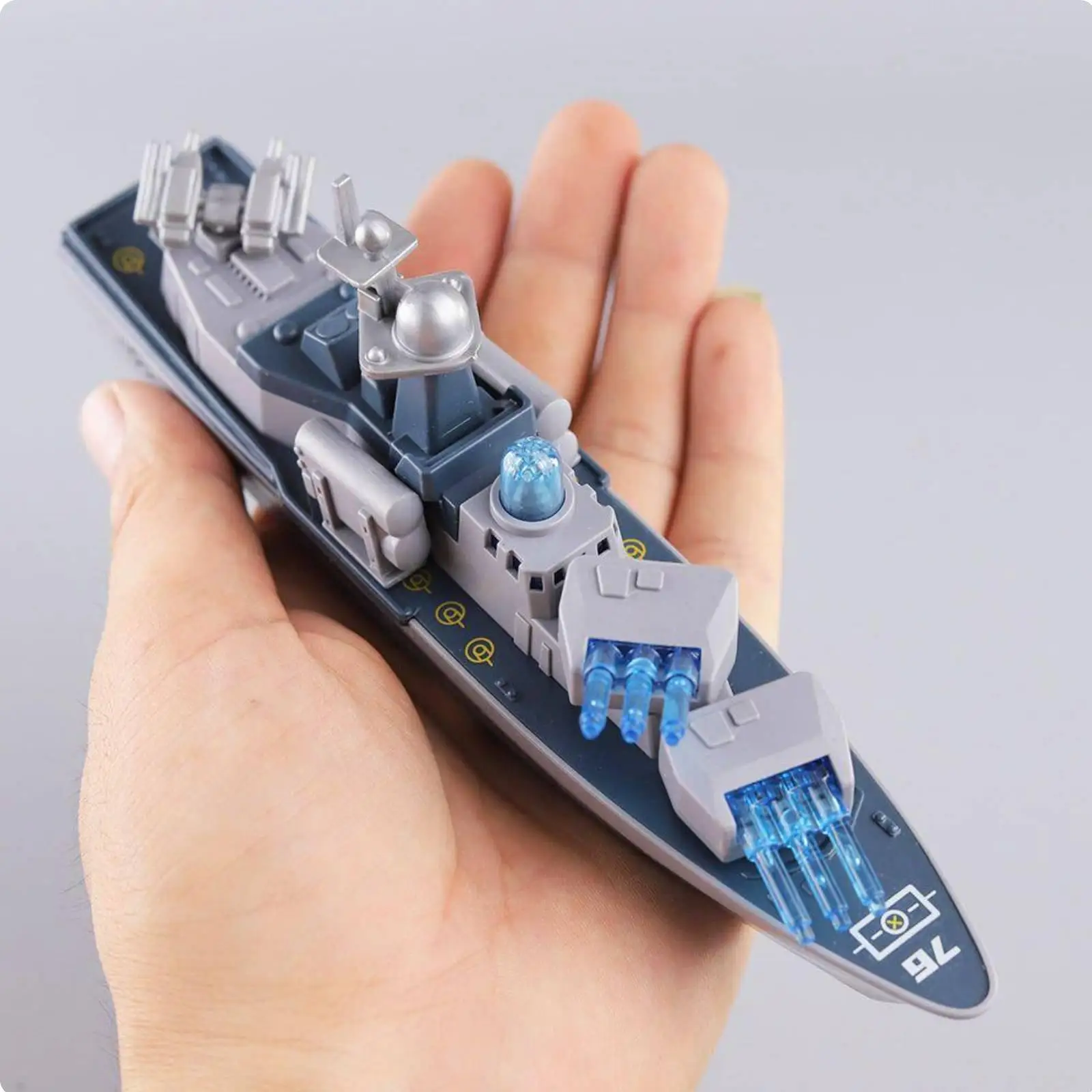 Guided Armament Warship Model Ideal Gift Friction Powered Ship Realistic Design Toy Warship for Children, Kids