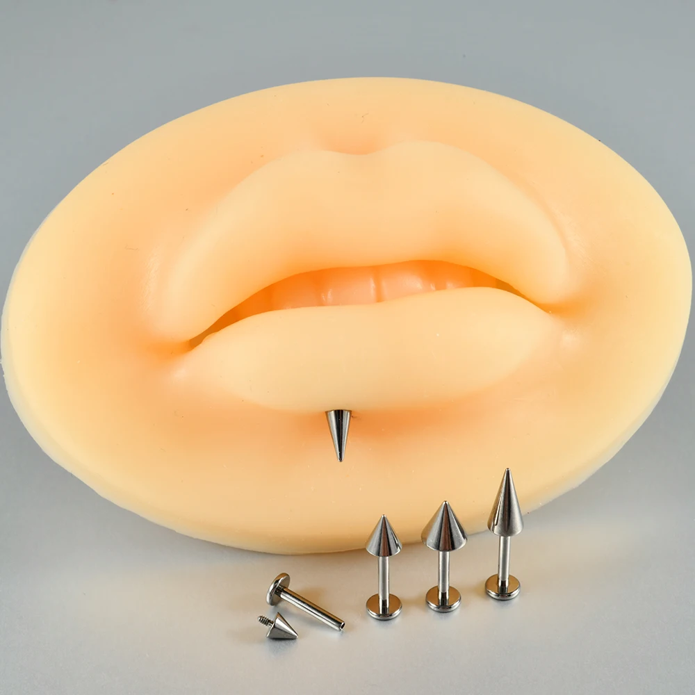 Dreamlee ASTM F136 Titanium Round Ball Spike  Internally Threaded Labret Monroe Lip Ring Tragus Nail Helix Earring Stud Piercing