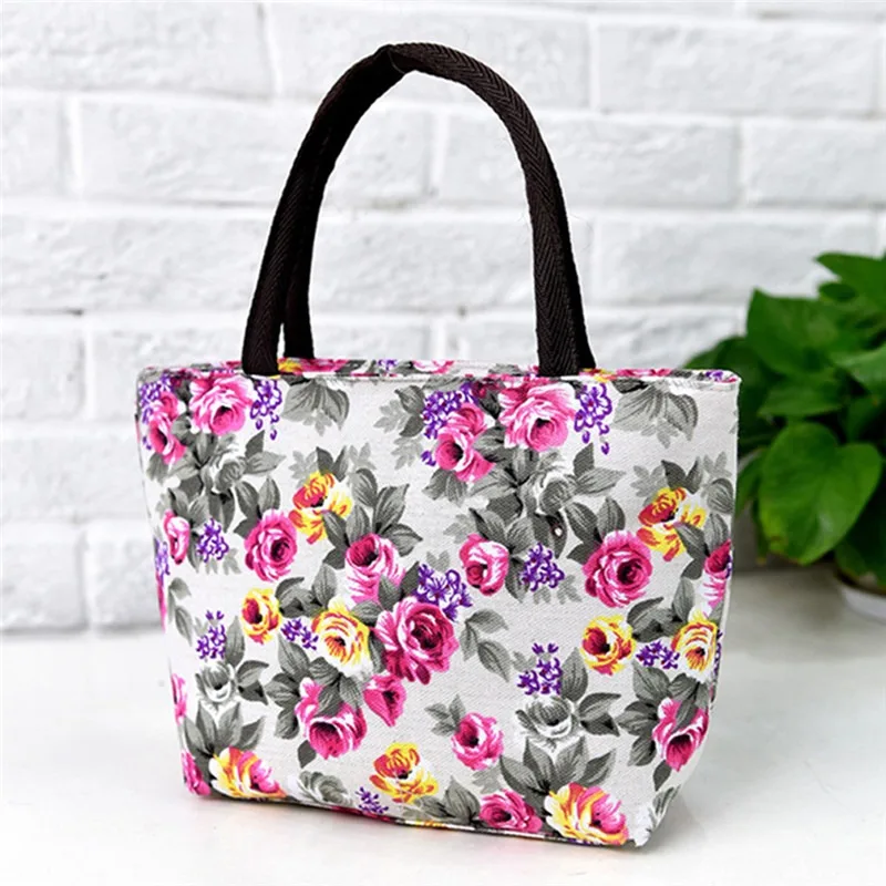 Folk-Custom Flower Shopping Bag Handbag For Korean Canvas Green Ladies Women Bucket Fashion Print Shoulder Bag