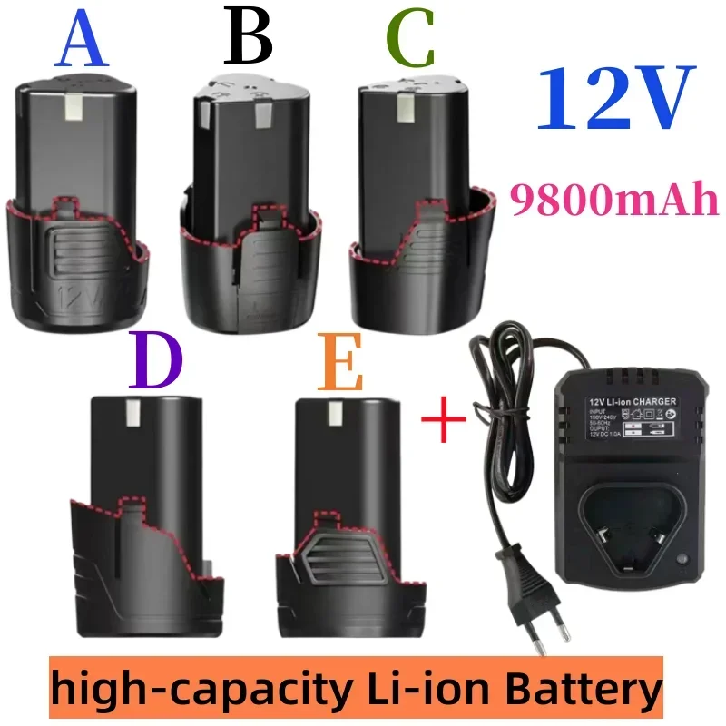 

100%New Original 12V 9800mAh Universal Rechargeable Battery for Power Tools Electric Screwdriver Electric Drill Li-ion Battery