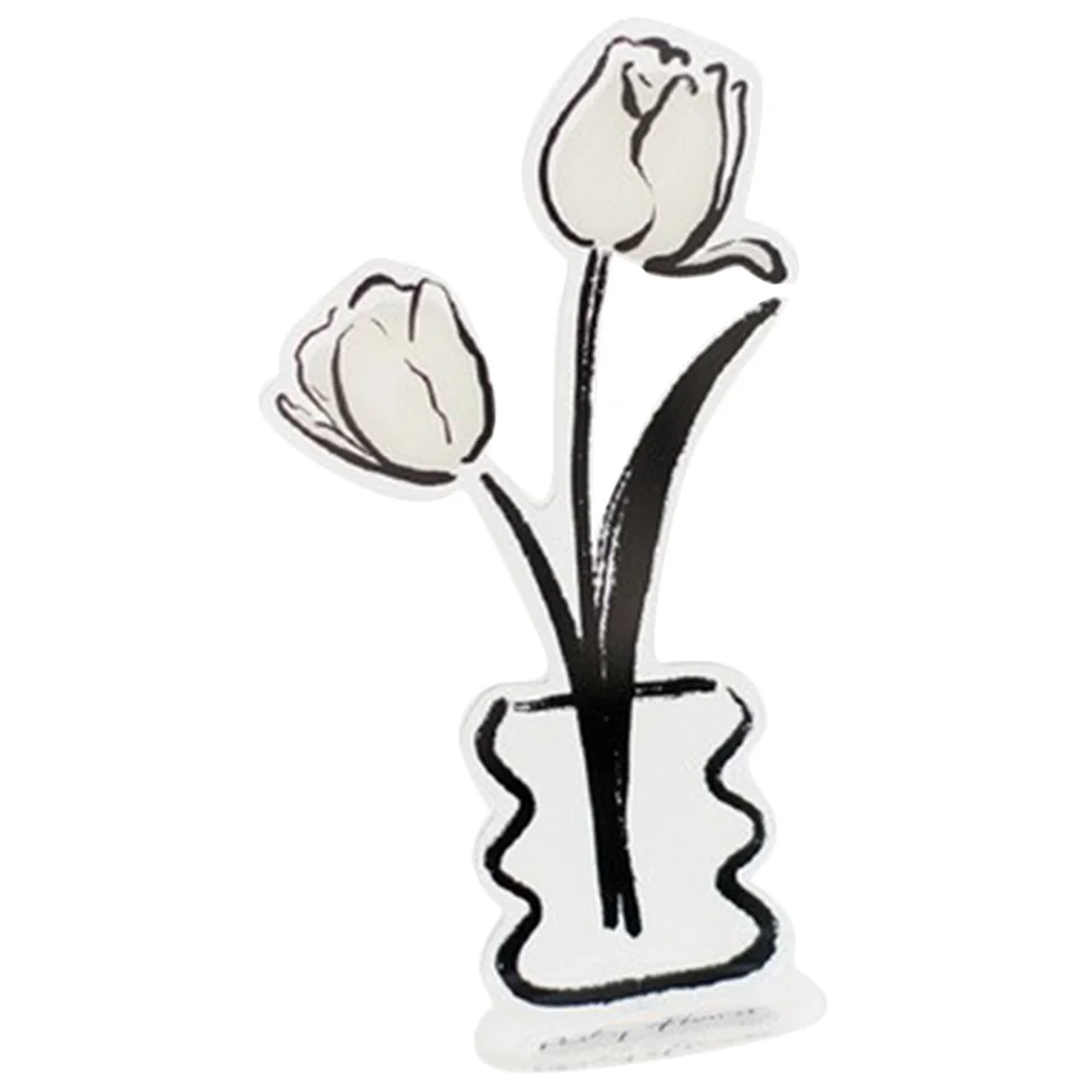 

Tulip Acrylic Photo Holder Clip Decorative Desktop Memo Stand Picture Display for Office Home Party Picture Holder