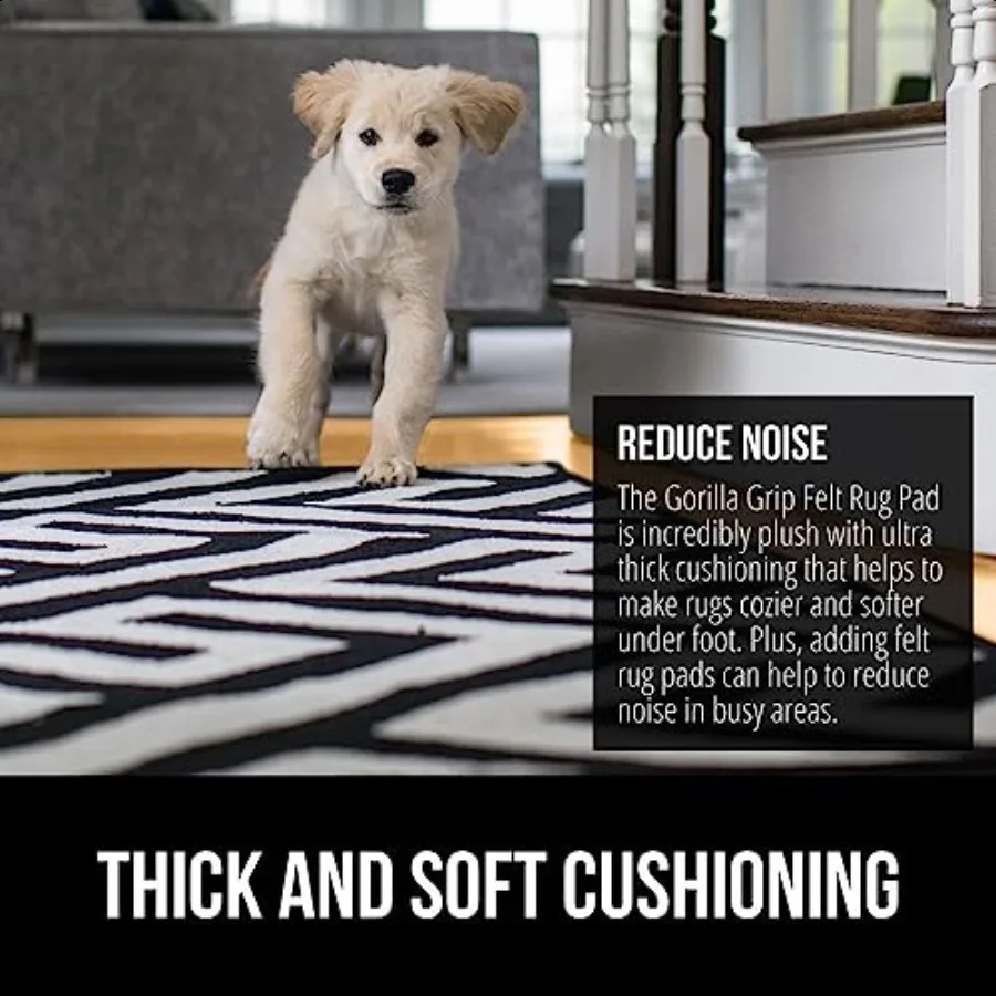 Felt and Natural Rubber Stay in Place Slip Resistant Rug Pad 1 4in Thick 5x8 FT Protective Padding Under Area Rugs Cushioned Gr