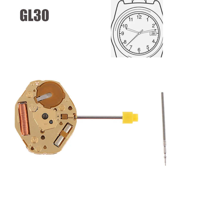 Watch Movement Accessories GL30 Movement Japan Miyota GL30 Movement Repair Accessories 3 Hands Movement