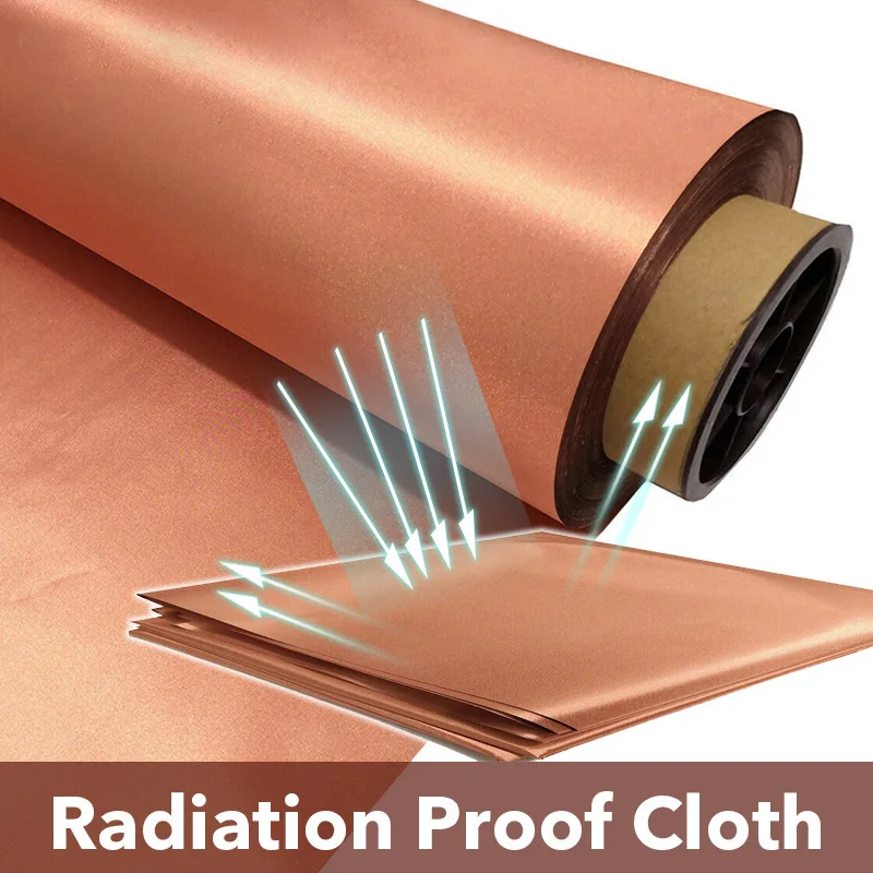 Pure Copper Fabric Blocking RFID/RF-Reduce EMF/EMI Protection Cloth Shielding Signals (WiFi, Cell, Bluetooth) Anti-radiation