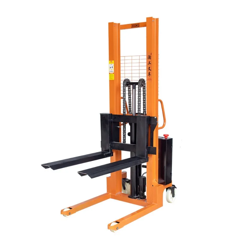 

1 ton 2 tons semi-electric charging stacker manual hydraulic stack