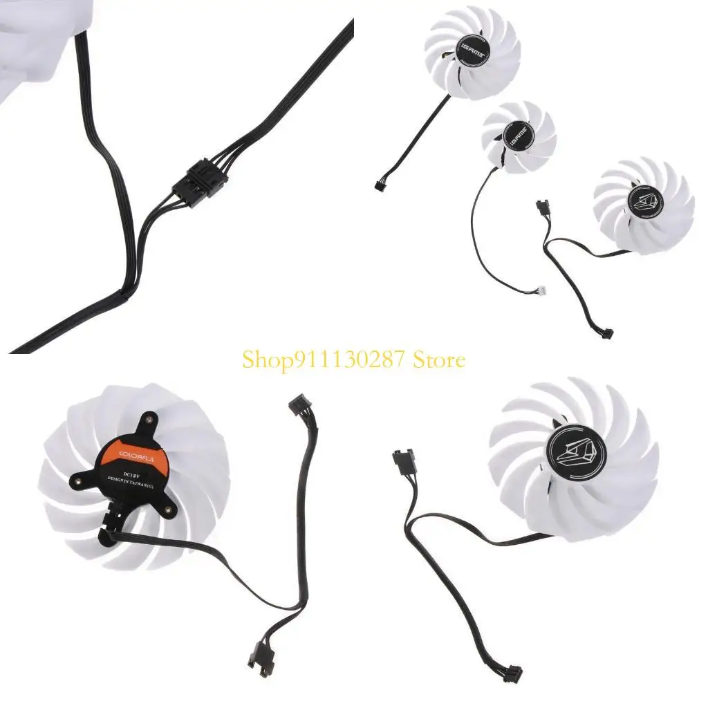 

J1HC 1/3PC 89/75mm VGA Cooler Fan for Colorful GeForce RTX 3080 3070 3060 Ti iGame UltraOC Graphics Card Cooling Fan 4Pin 12V