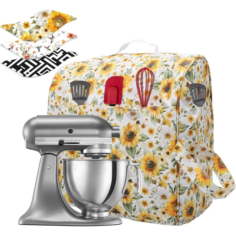 

Пылезащитный чехол для смесителя для кухни с наклонной головкой, подставка для рукоделия 4,5-5 карат, стеганые утолщенные защитные чехлы для смесителя с 4 × карманом для хранения,