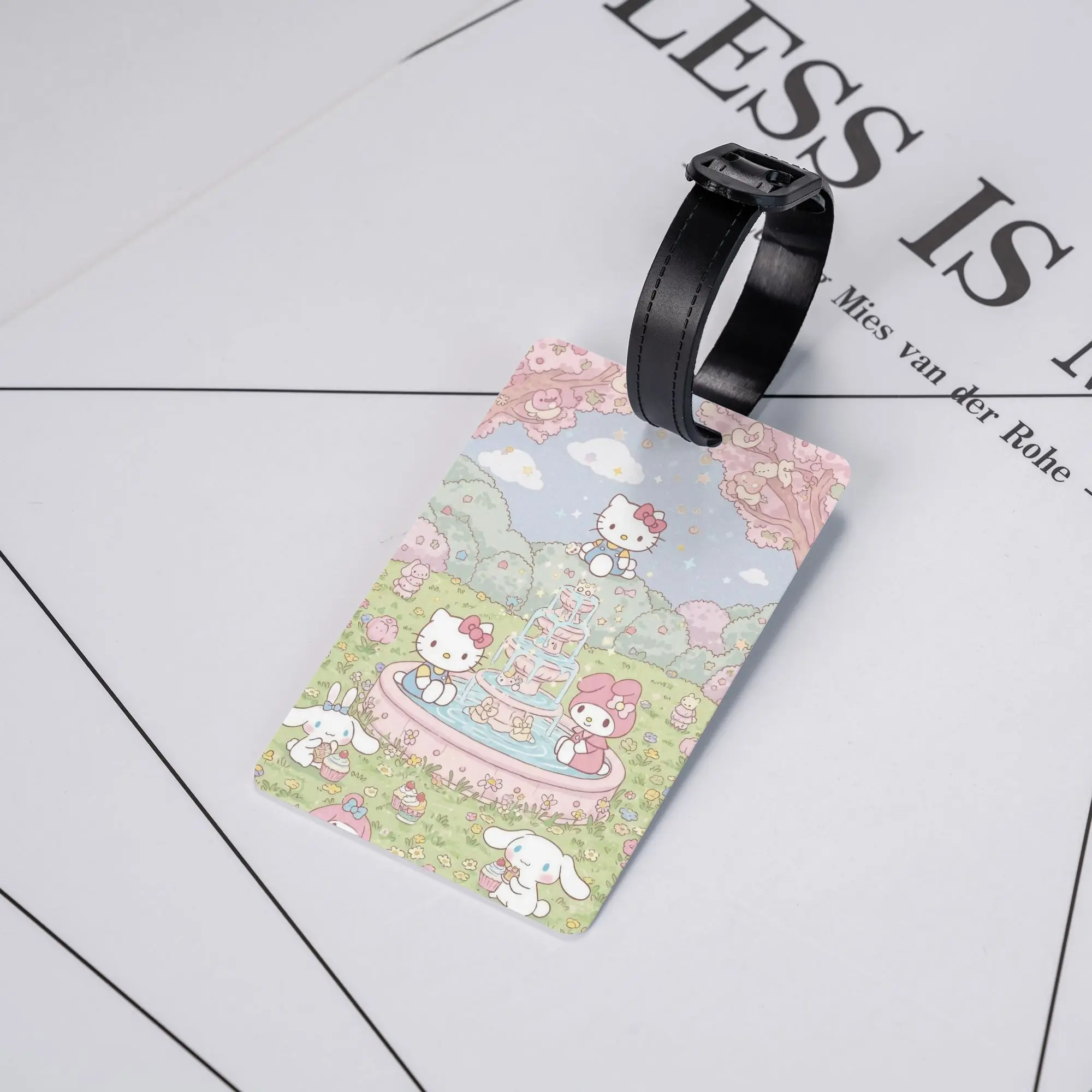 

Hello Kitty Cartoon Luggage Tag Suitcase Travel Accessories Portable Label Holder Baggage Tag ID Address Baggage Name Tags Gift