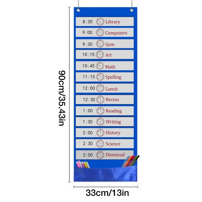 Work Study Pocket Chart Kids Daily Schedule Pocket Chart Education Schedule Card For Classroom School Home Office
