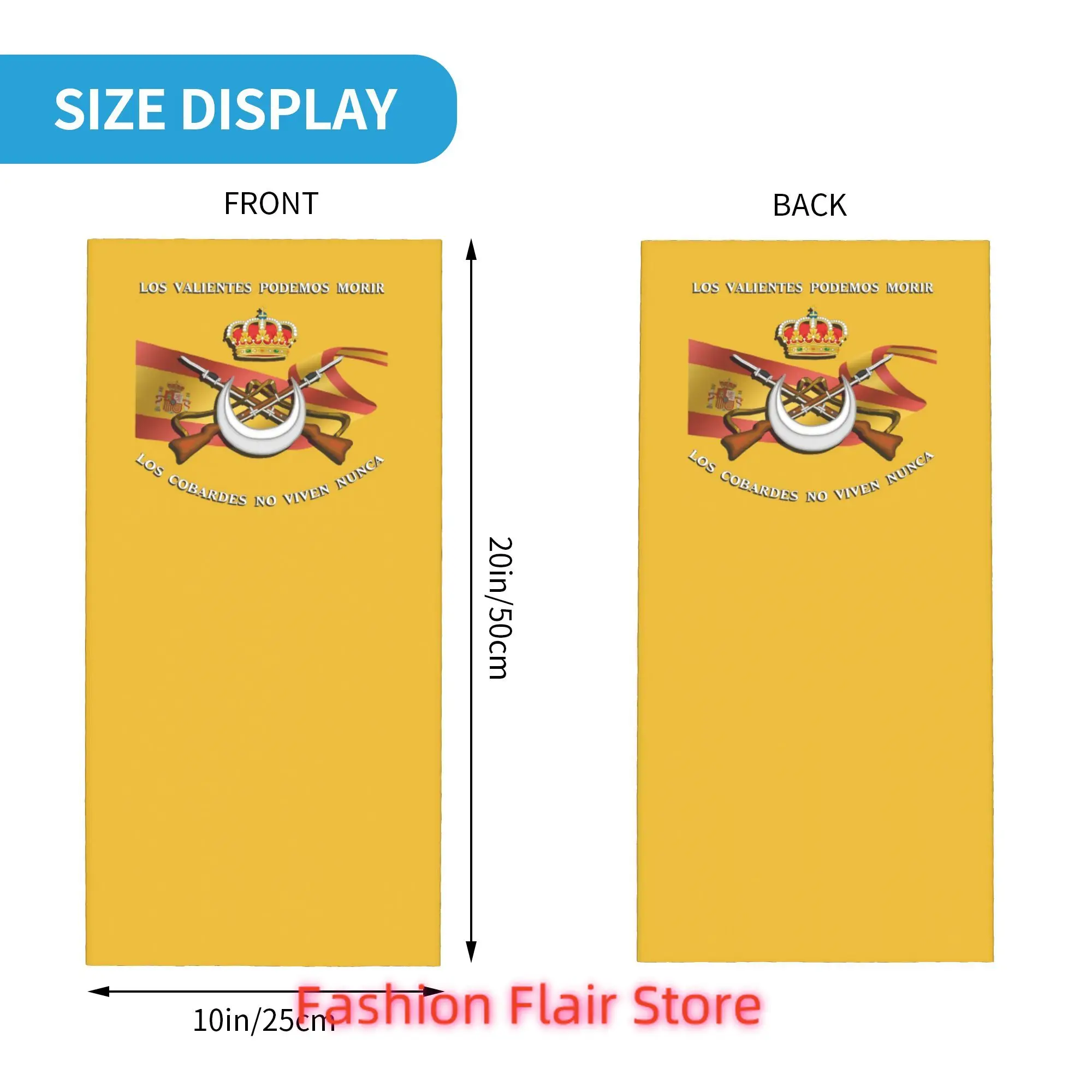 스페인 군단 깃발 스페인 육군 자랑스러운 반다나 목 커버 프린트 랩 스카프 헤드웨어 하이킹 낚시 유니섹스 성인 올 시즌