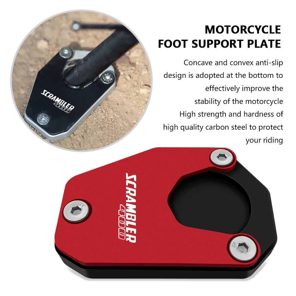 Motorcycle Accessories Kickstand Foot Side Stand Extension Pad For Scrambler400 X Speed400 scrambler 400x speed 400 2024