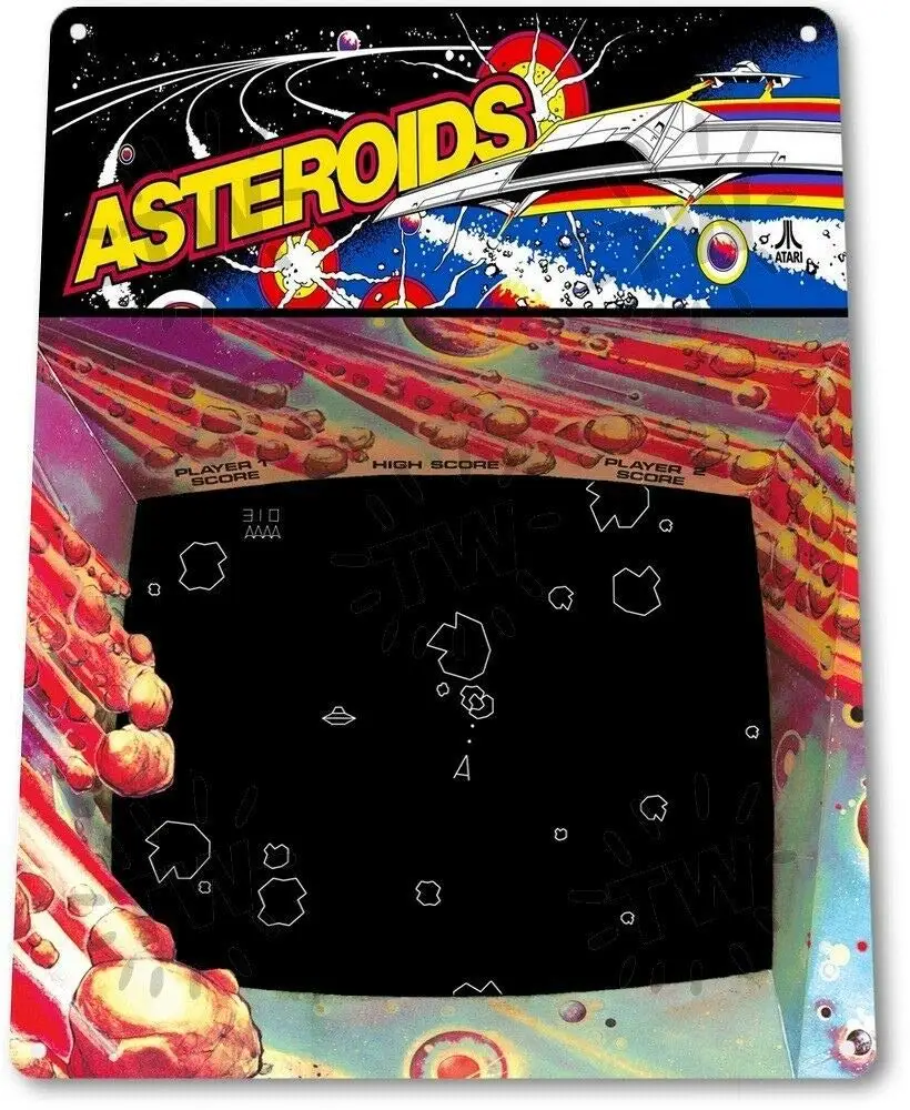 Keviewly Asteroids Classic Arcade Marquee Game Room Man Cave Wall Decor Large - 8