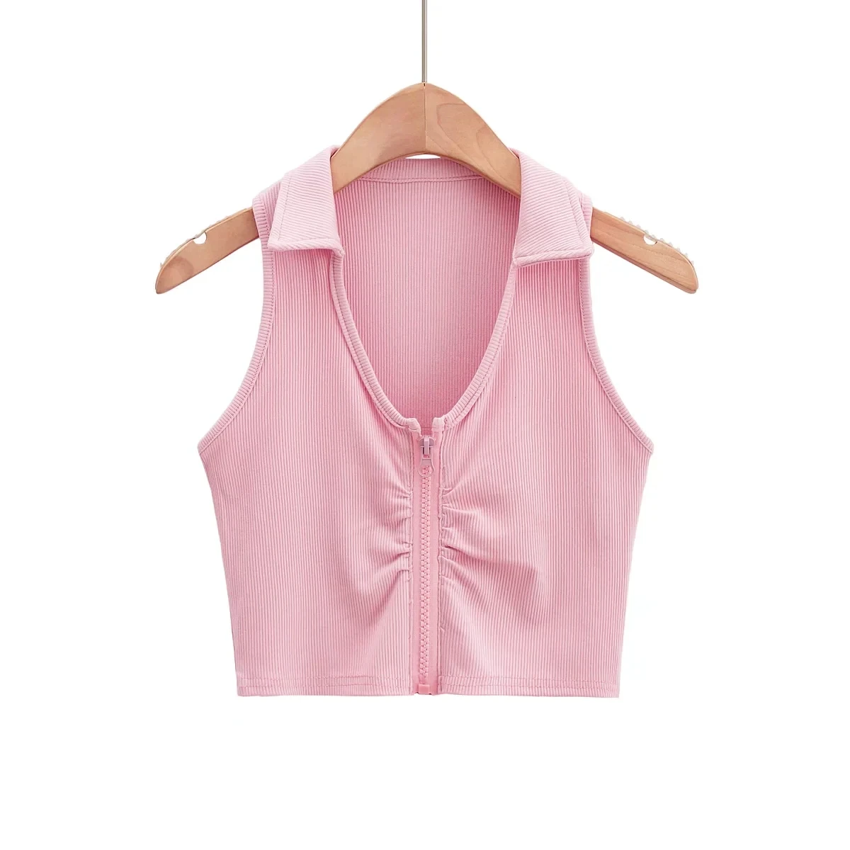 سليم صالح ort سستة سترة المرأة تصميم تحسس مطوي الصدر الوجه طوق الصيف جديد Sle Faionable البطن ow الأعلى #2