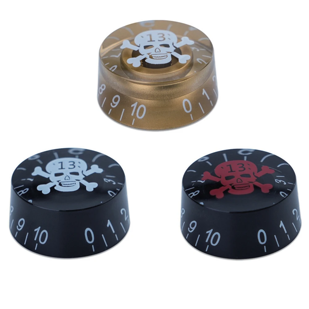 4 Stück Gitarren-Lautstärkeregler, Top-Hat-Knöpfe, Geschwindigkeits- und Tonpedal-Regler für E-Gitarre und Bass, 29 Farben – Detail 2