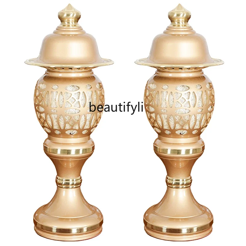 Buddha Front Lantern Household Enshrine God of Wealth Plug-in Pilot Lamp a Pair of Temples Buddha Worshiping Lamp