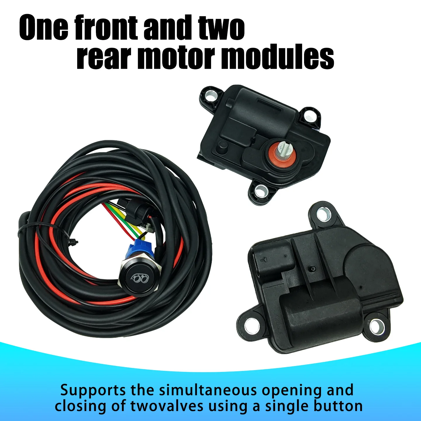 Car exhaust pipe modification - electronic valve motor - one control for two valves - dual valve motor module - exhaust motor