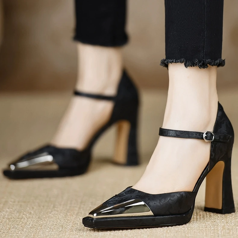 Luxury High Heels Women\'s Fashion 2026 Spring and Autumn Slippers Thick Heel Designer Casual Shoes Only Zapatos De Mujer