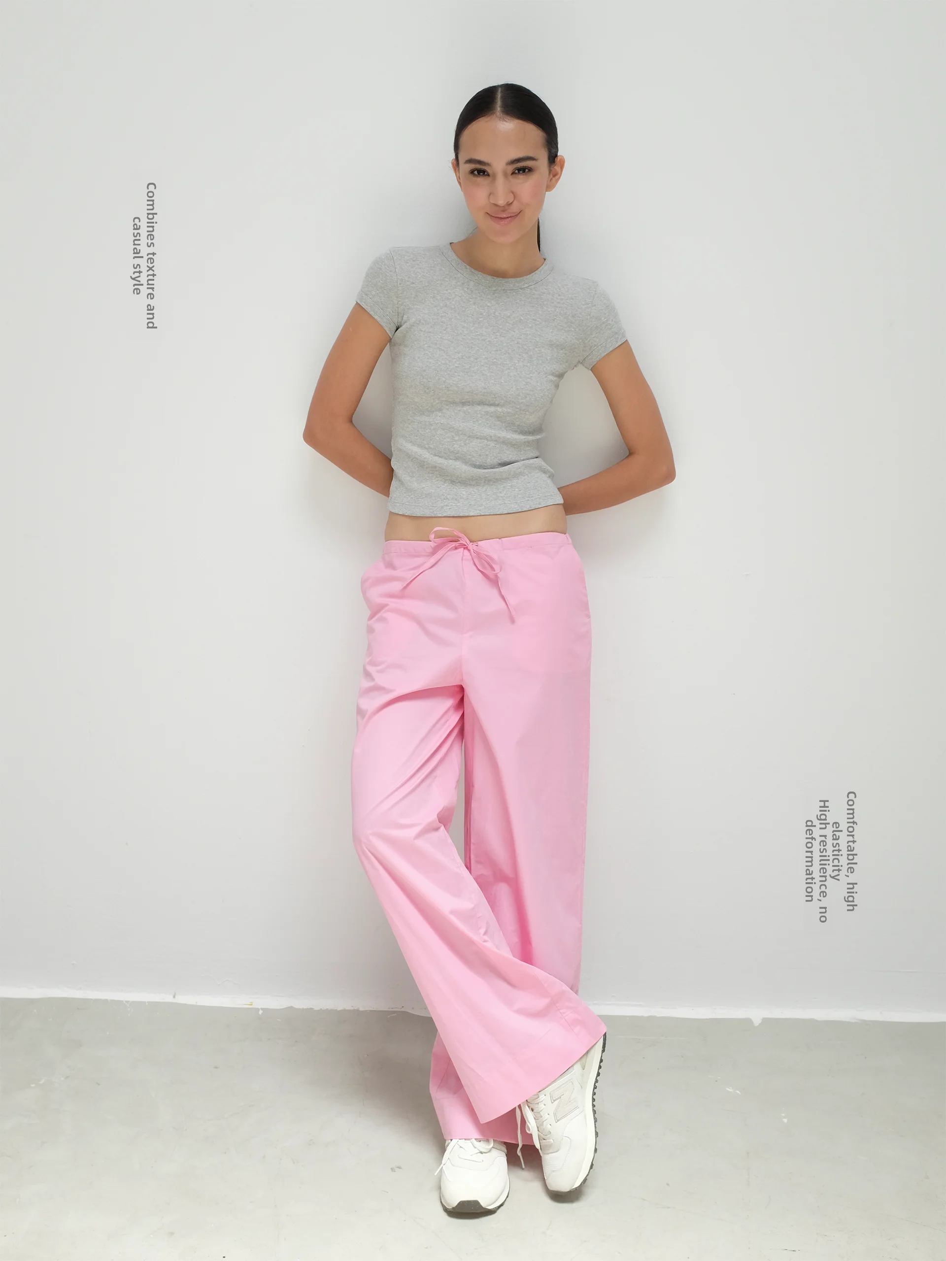 

Классическая базовая футболка OU с круглым вырезом, облегающая, повседневная, удобная, универсальная, светло-розовая, для поездок на работу, с коротким рукавом