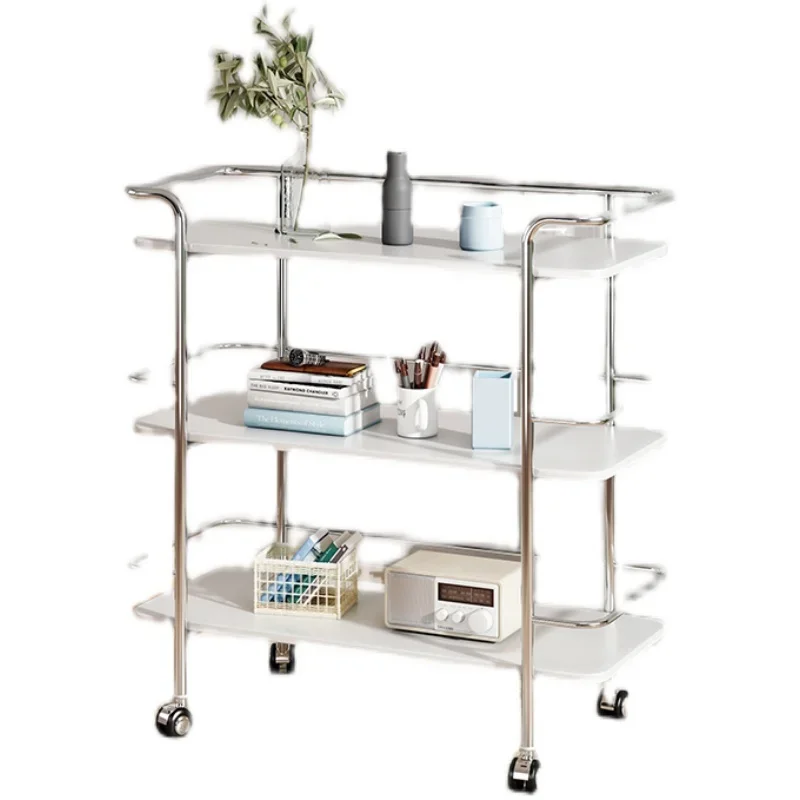 

Medieval three-layer trolley storage rack movable