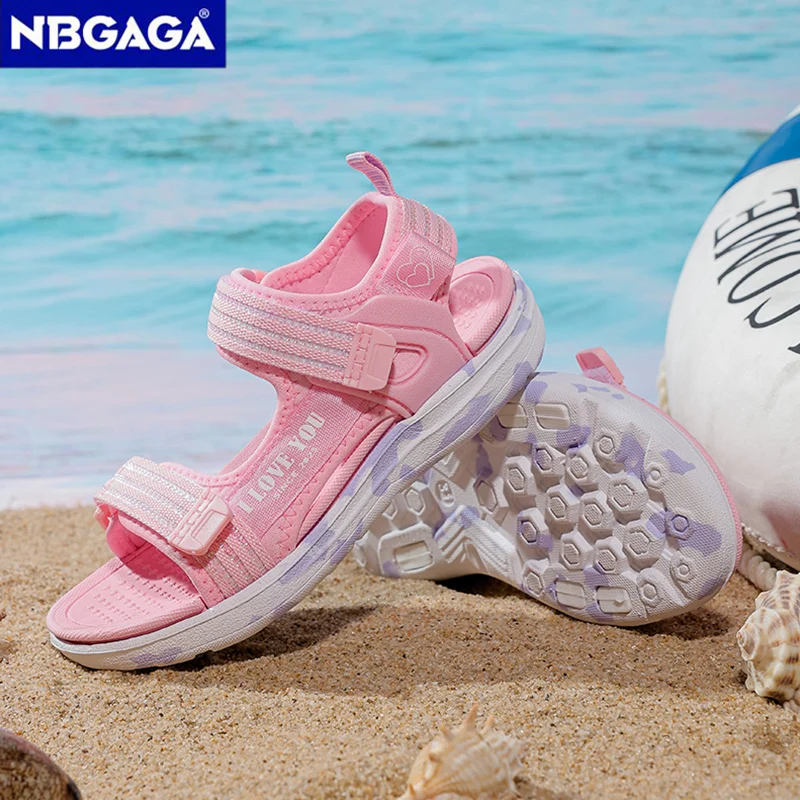 Children Casual Beach Shoes for Girls Summer Fashion Korean Style Soft Sole Anti-slippery Breathable Walking Sandals