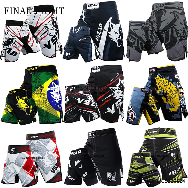 

MMA Shorts Vszap Brand Fight Shorts Men Women Muay Thai Boxing Pants Martial Arts Grappling Fighting Kickboxing Training Trunks