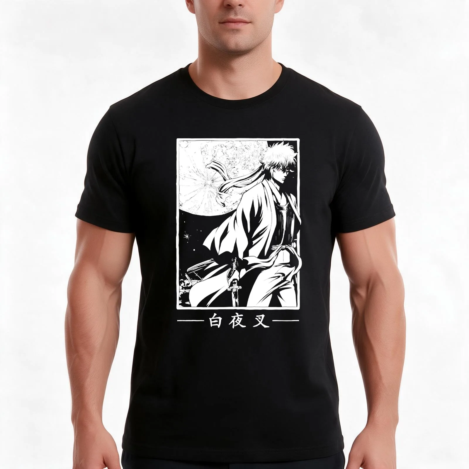 Gintoki Sakata - The White Yaksha T-Shirt Summer Casual Cotton Tee Oversized Streetwear Tops Vintage Graphic Print