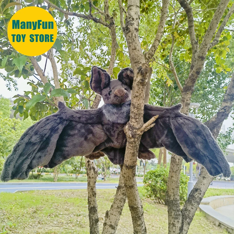 Realistic Vampire Bat High Fidelity Fox Bat Plushie Bat Plush Toys Lifelike Animals Simulation Stuffed Doll Kawai Toy Gifts Kids