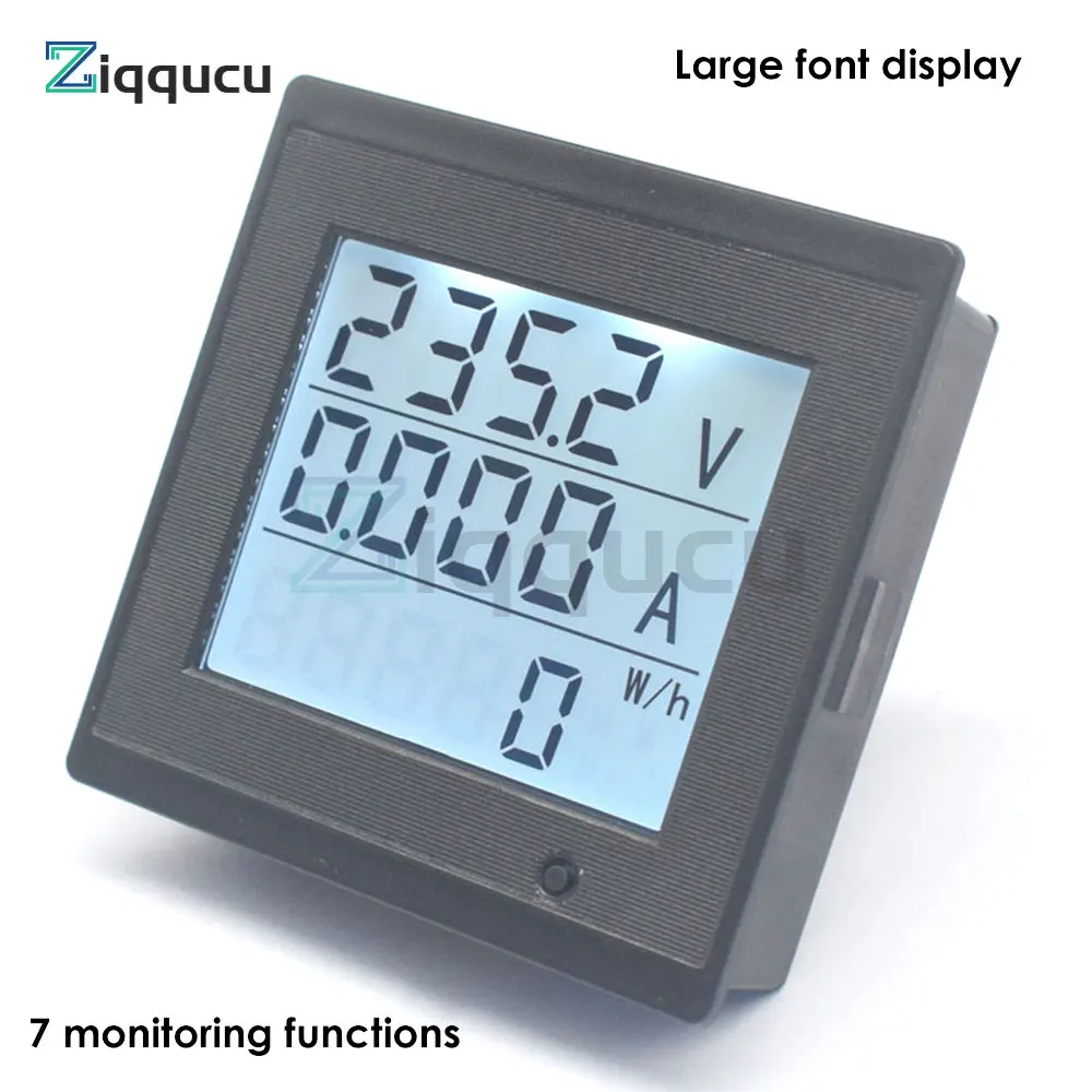 Multi-Function Meters AC80-300V 0-20A Voltage Current Power Electric Energy 110V 220V Voltmeter LCD Digital Display