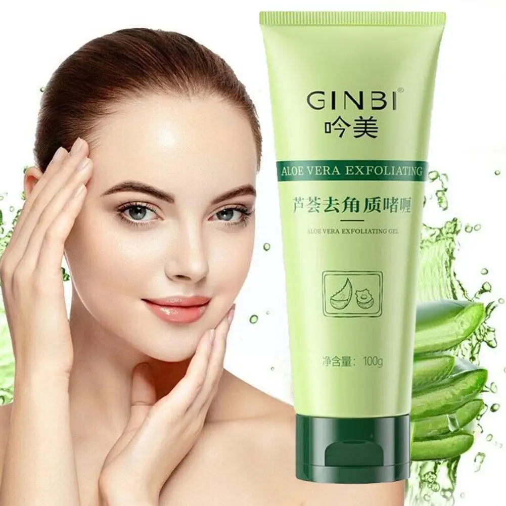 Gel Esfoliante Aloe Vera, Esfoliante Facial, Óleo de Peeling, Hidratante, Cuidado Refrescante, Óleo Controle, Produto Corporal Clareador, Beleza, 100g