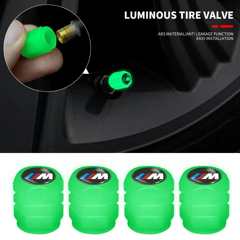 

Car Wheel Nozzle Dustproof Tyre Valve Stem Night Glowing Decor For BMW M M3 M5 M6 X3 E46 E90 F30 G20 E36 E34 X6 G20 Accessory