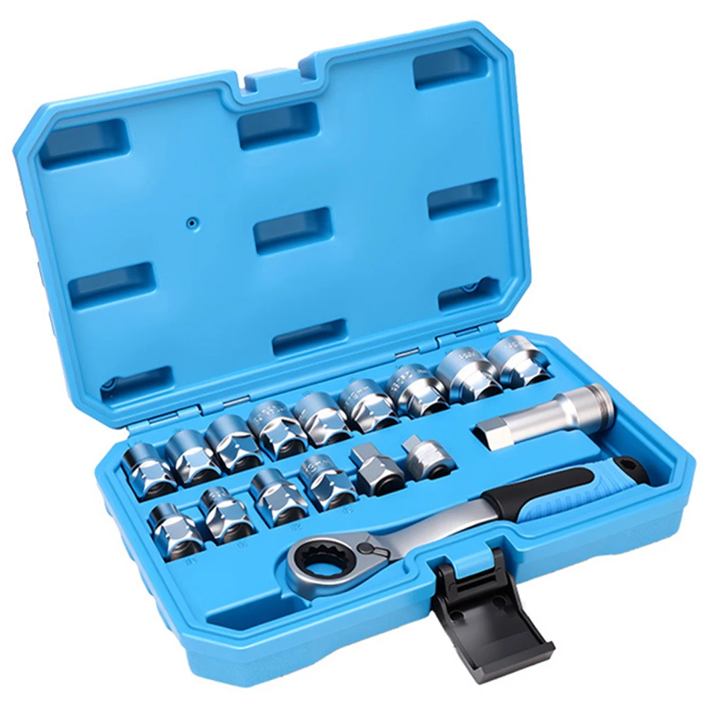 

17/28/31pcs Ratchet Wrench Socket Set Pass Through Socket Adapters Pass Through Ratchet Versatile Kit For Auto Repair Household